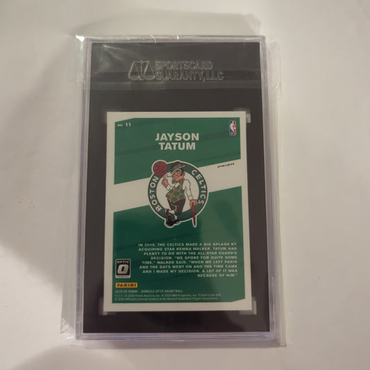 2019-20 Donruss Optic #11 Jayson Tatum MY HOUSE! holo Prizm SGC 10 JT11 FRENLY BRICKS - Open 7 Days