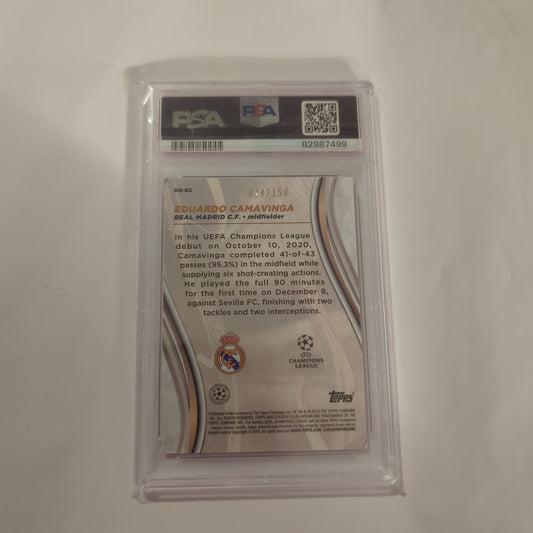 2022-23 Stadium CLUB CHROME Eduardo Camavinga Glimpses of Gold Pink Wave /150 PSA 9 FRENLY BRICKS - Open 7 Days