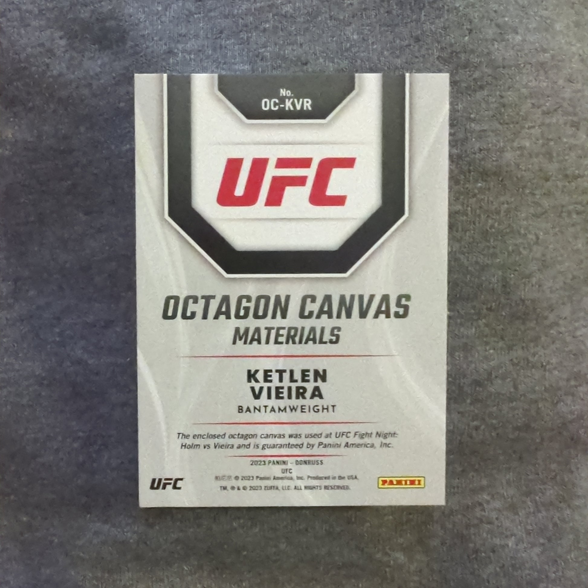 2023 Panini Donruss UFC Octagon Canvas Materials Ketlen Vieira FRENLY BRICKS - Open 7 Days