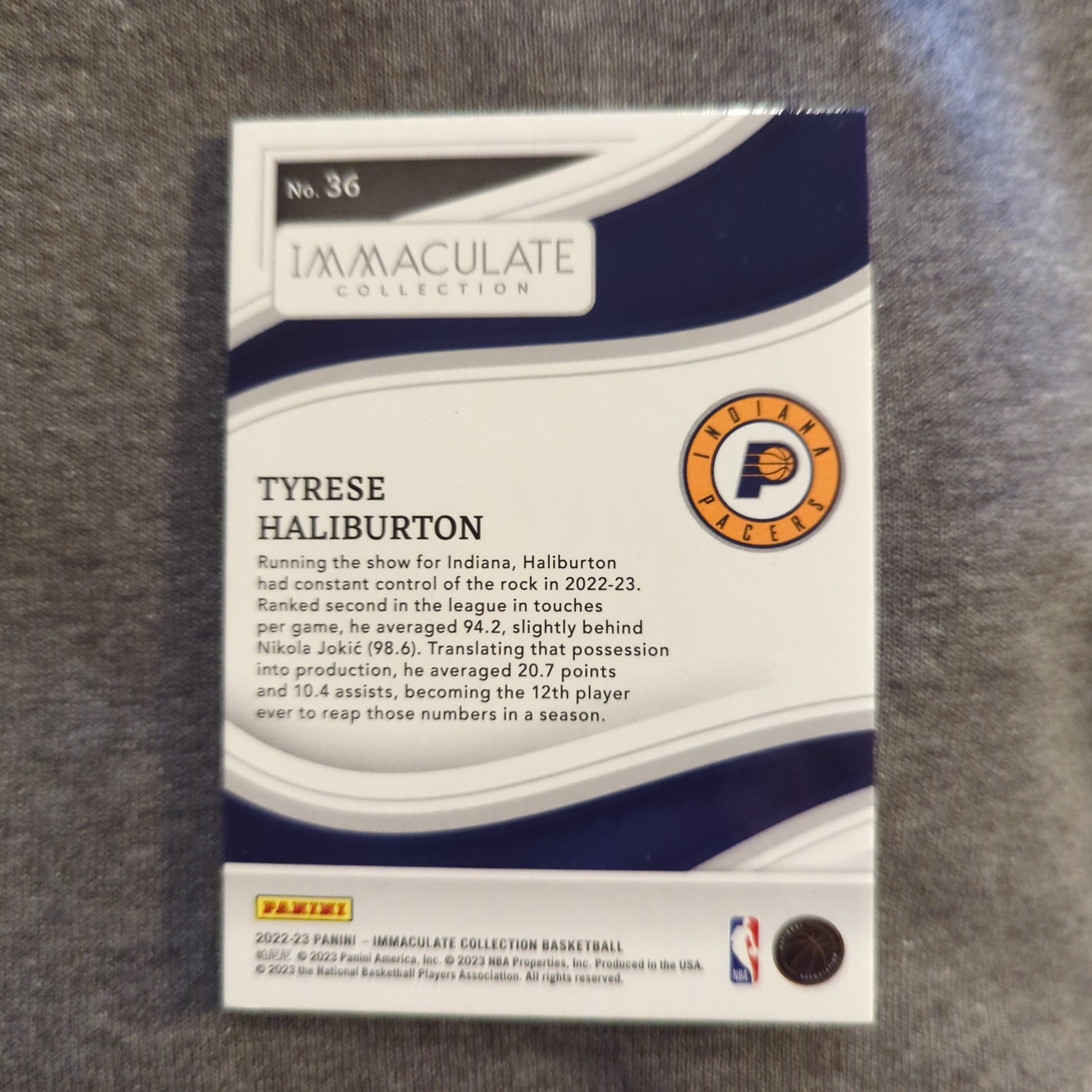 Tyrese Haliburton 2022-23 Panini Immaculate Collection /49 Indiana Pacers #36 FRENLY BRICKS - Open 7 Days