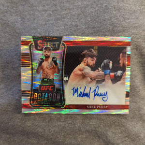 2022 Panini Select UFC OCTAGON Action Signatures Silver Refraction Mike Perry FRENLY BRICKS - Open 7 Days