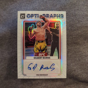 2023 Panini Donruss Optic UFC White Refraction Signature Gilbert Burns FRENLY BRICKS - Open 7 Days