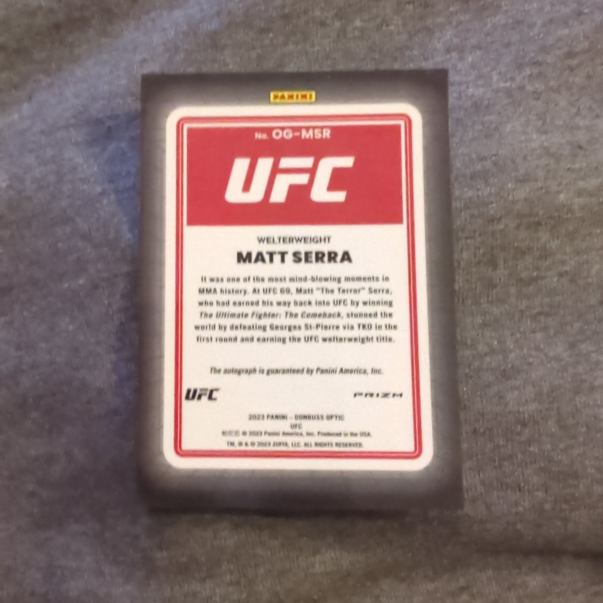 2023 Panini Donruss Optic UFC White Refractor Signature Matt Serra FRENLY BRICKS - Open 7 Days