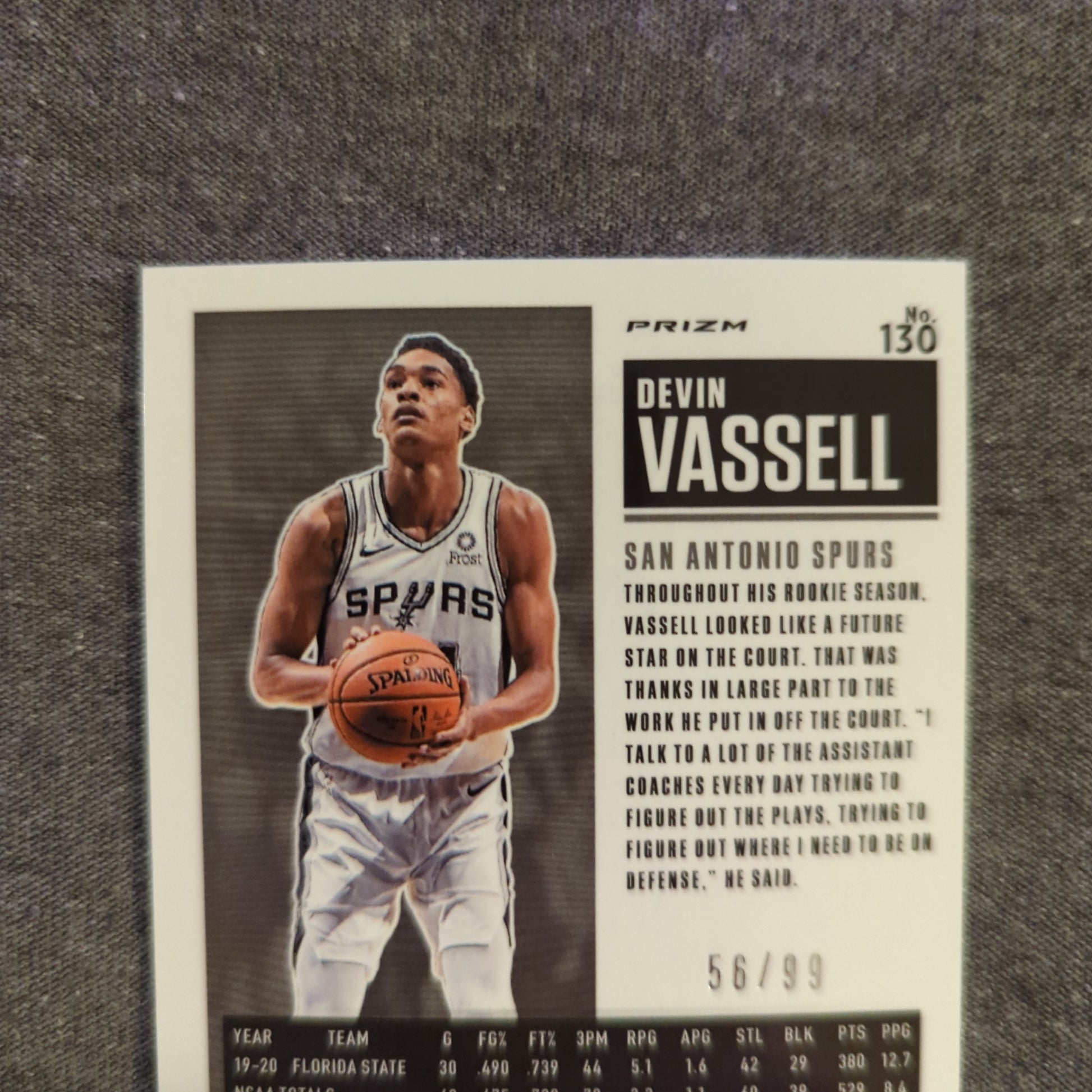 2020-2021 Optic Contenders Rookie Ticket DEVIN VASSELL - Spurs ROOKIE AUTO (on card) /99 FRENLY BRICKS - Open 7 Days