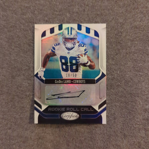 CeeDee Lamb Rookie Roll Call /50 Auto 2020 Panini Certified Football Card FRENLY BRICKS - Open 7 Days