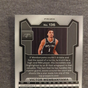 2023-24 PANINI PRIZM RC #136 VICTOR  WEMBANYAMA SILVER PULSAR PRIZM FRENLY BRICKS - Open 7 Days