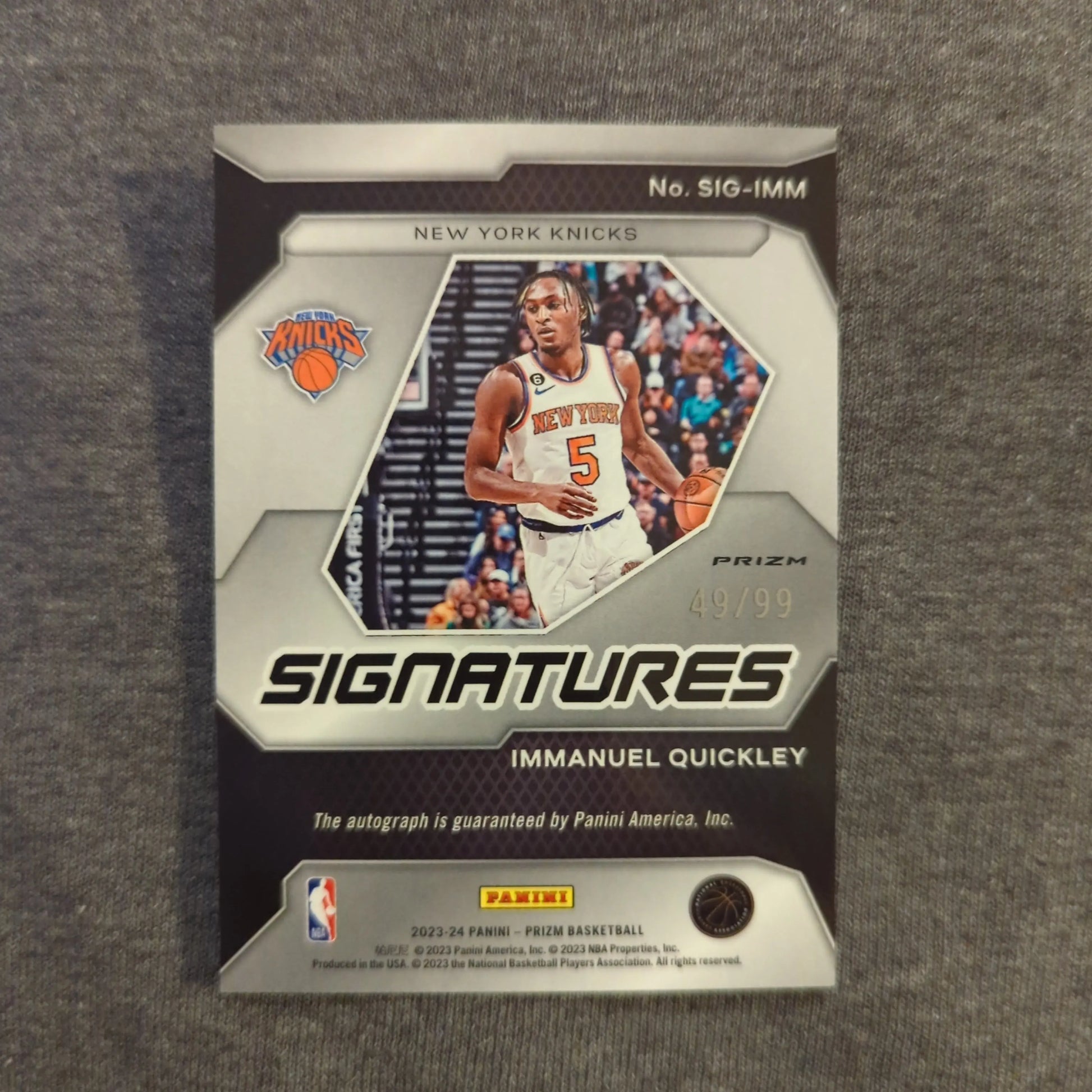 2023-24 Panini Prizm Signatures - Immanuel Quickley /99 FRENLY BRICKS - Open 7 Days