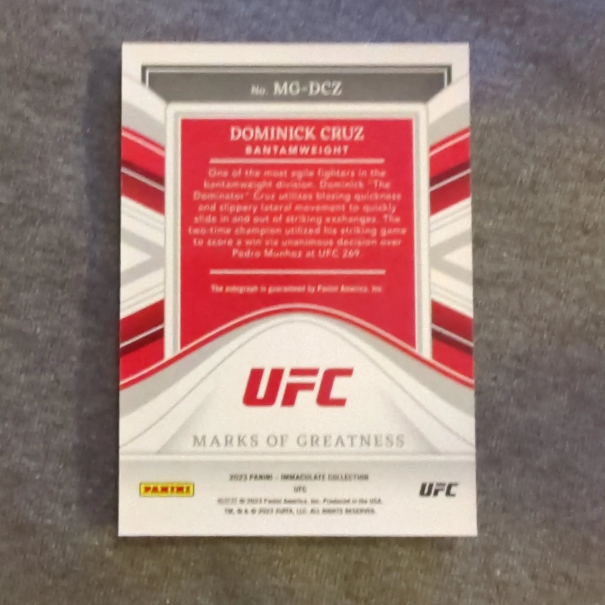 2023 Panini Immaculate UFC - Dominick Cruz MG-DCZ AUTO /25 FRENLY BRICKS - Open 7 Days