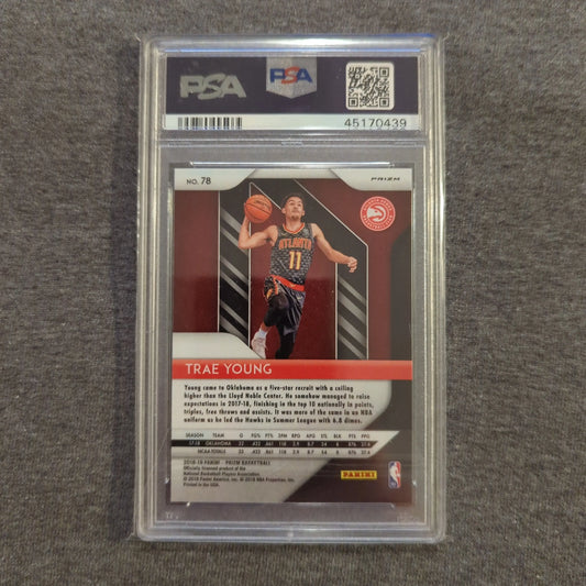 2018-19 Panini Green Prizm #78 Trae Young Hawks RC Rookie PSA 9 MINT FRENLY BRICKS - Open 7 Days