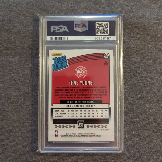 2018-19 Panini Donruss Optic Trae Young Shock Prizm PSA 9 Rated Rookie Card RC FRENLY BRICKS - Open 7 Days