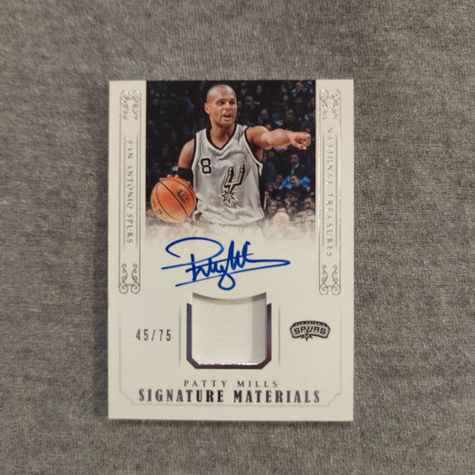 2014-15 National Treasures Patty Mills Signature Materials Patch Auto /75 FRENLY BRICKS - Open 7 Days