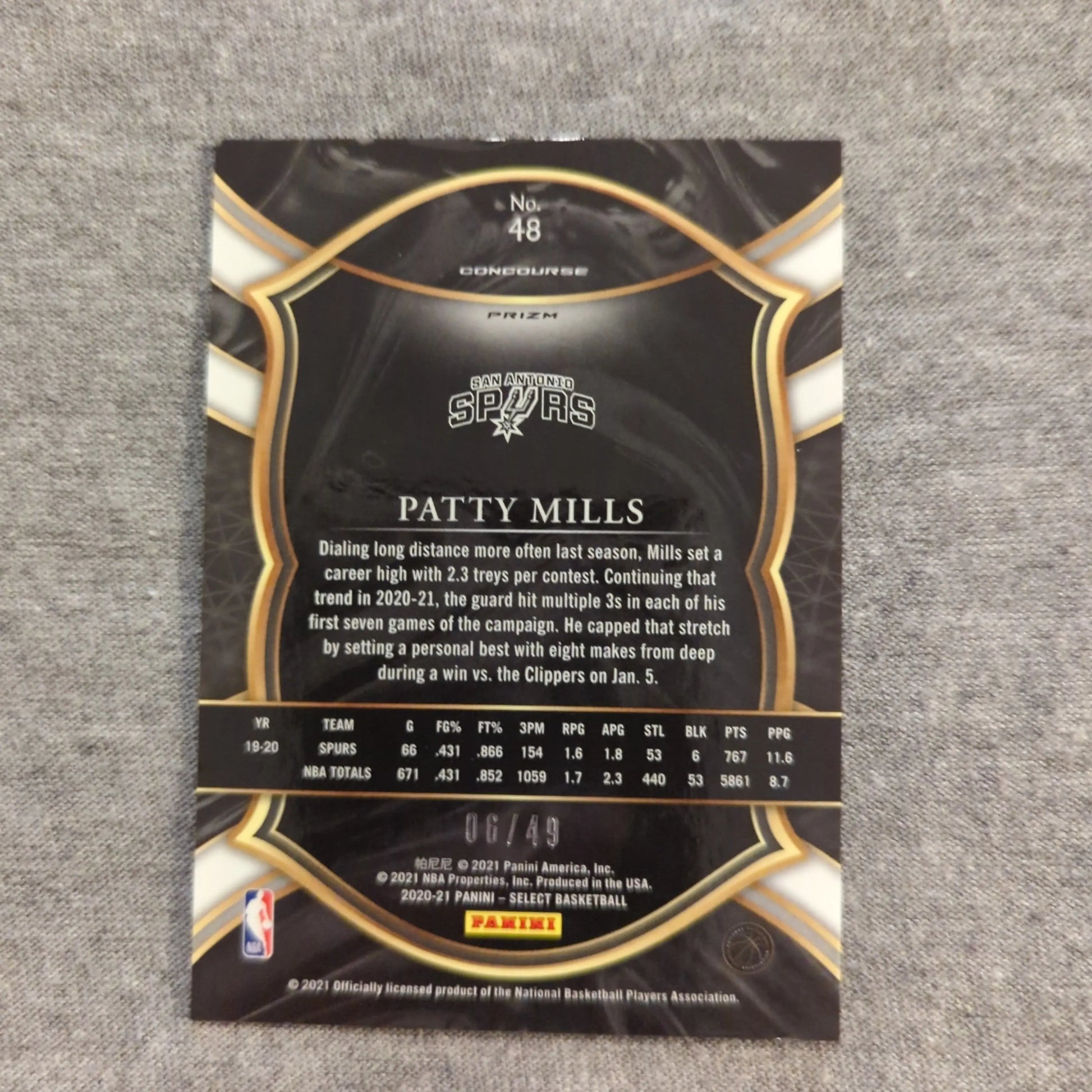 Panini Select 2020-21 - Patty Mills Red Disco Prizm /49 FRENLY BRICKS - Open 7 Days