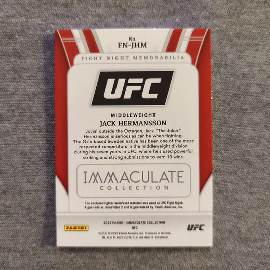 2023 Immaculate Collection UFC Fight Night Red - Jack Hermansson PATCH/25 FRENLY BRICKS - Open 7 Days