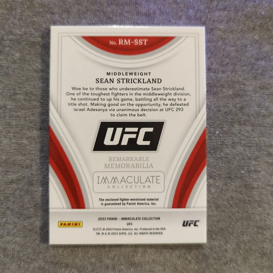 2023 Panini Immaculate UFC Remarkable Jersey - Sean Strickland /99 FRENLY BRICKS - Open 7 Days