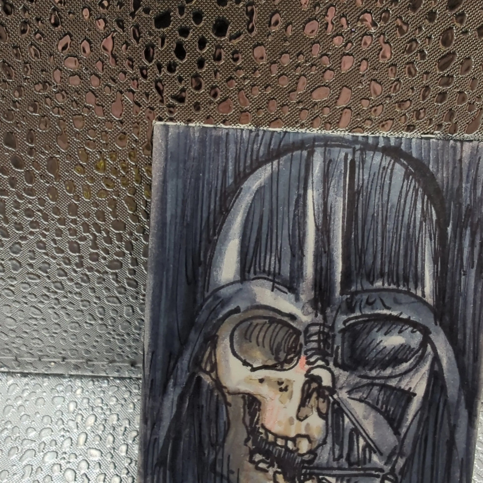 Galactic Files - Star Wars ART CARD 1/1 - 2012 - Darth Vader Mask FRENLY BRICKS - Open 7 Days