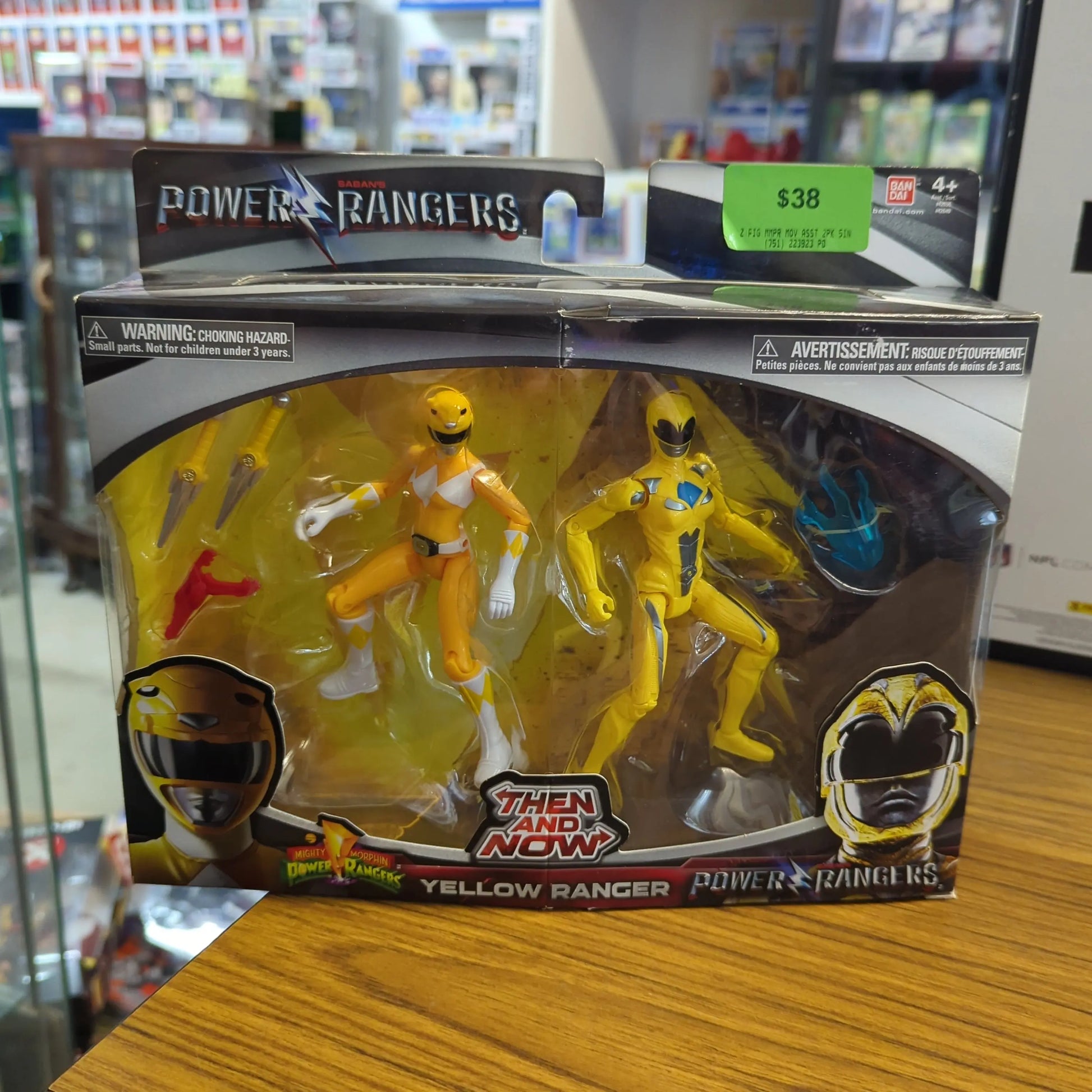 MIGHTY MORPHIN POWER RANGERS THEN AND NOW YELLOW RANGER 2 FIGURE PACK! G40 FRENLY BRICKS - Open 7 Days