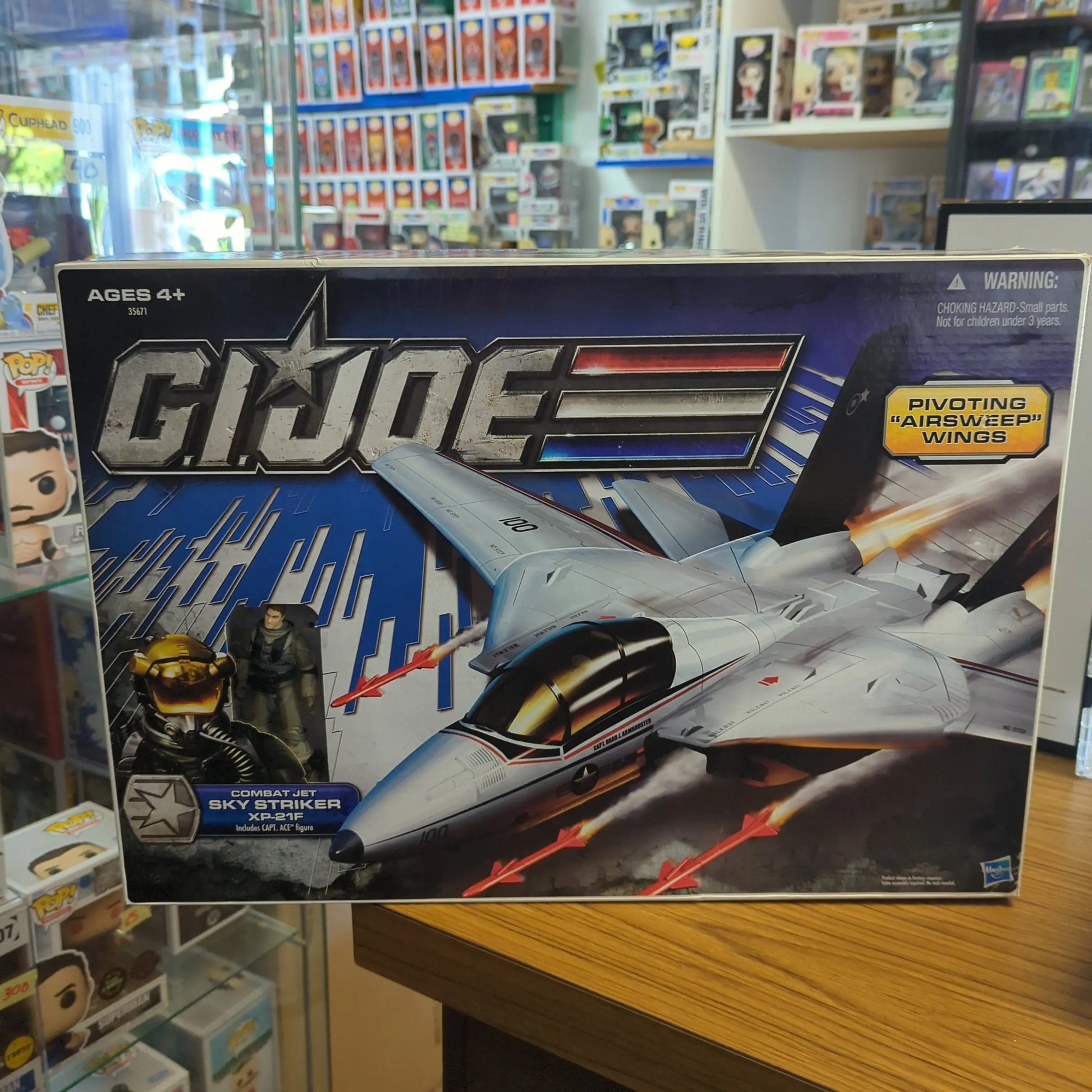 GI Joe 30th Anniversary Combat Jet Skystriker XP-21F & Captain Ace Figure NIB FRENLY BRICKS - Open 7 Days