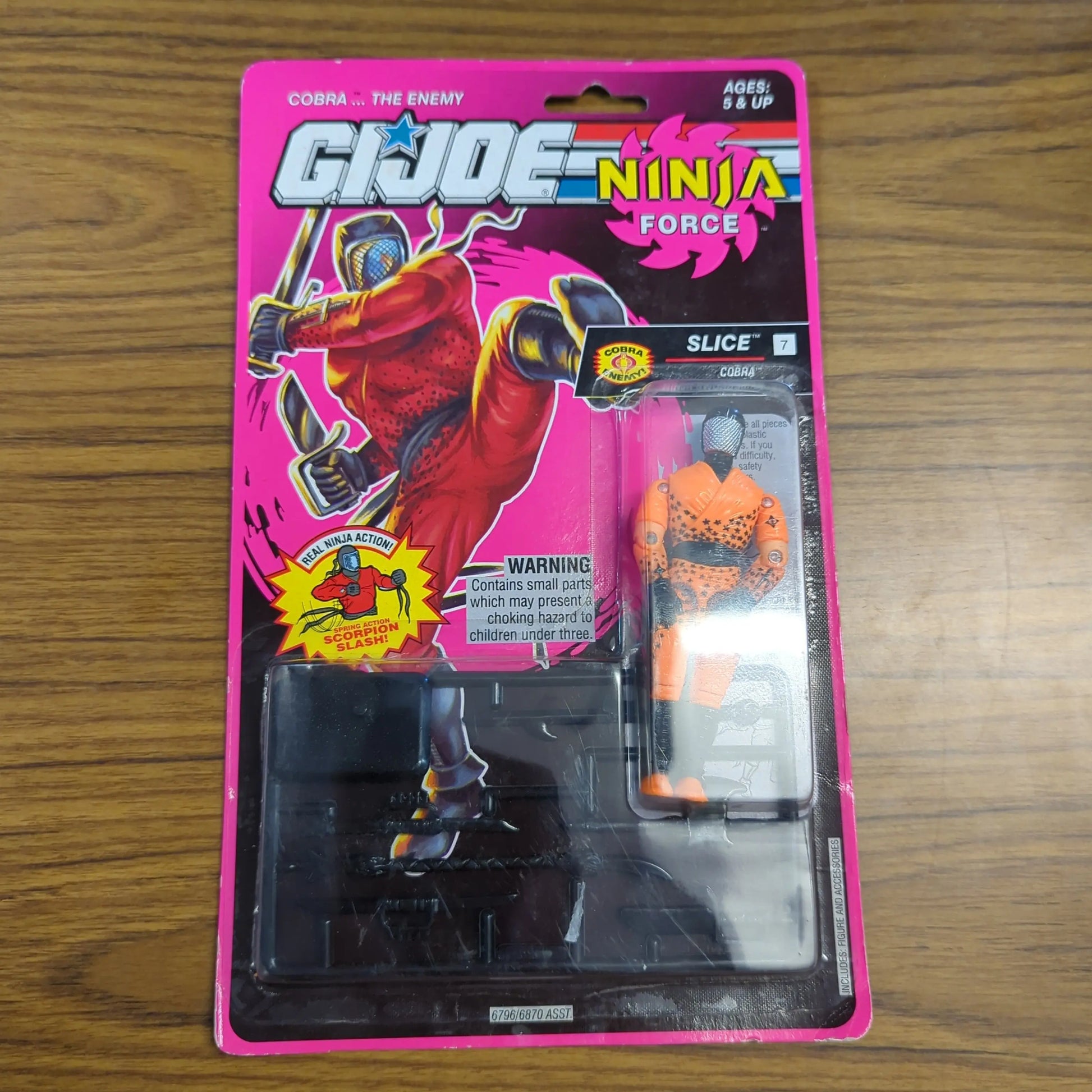 1992 GI Joe Ninja Force Slice Orange Swordsman 3.75" Figure Hasbro MOC FRENLY BRICKS - Open 7 Days