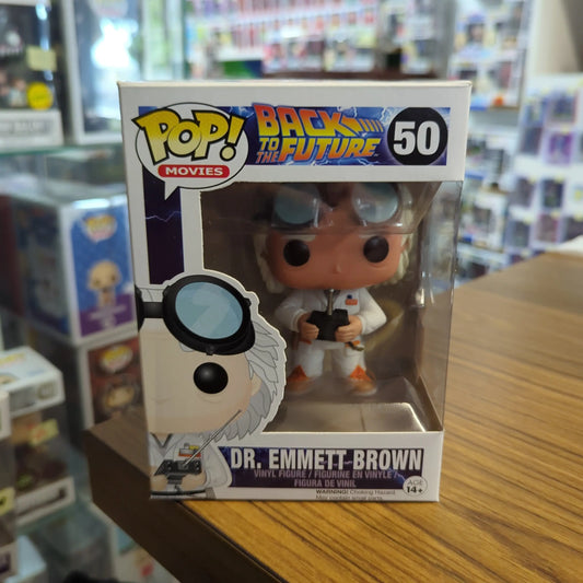 FUNKO POP! VINYL DR. EMMETT BROWN BACK TO THE FUTURE #50 MOVIES FRENLY BRICKS - Open 7 Days