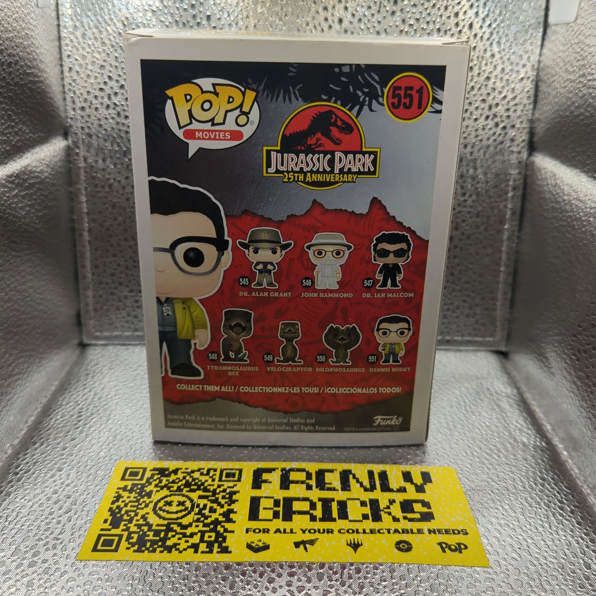 Funko Pop! Jurassic Park 25th Anniversary Dennis Nedry 551 FRENLY BRICKS - Open 7 Days