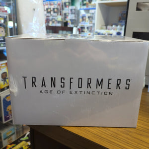 TRANSFORMERS AGE OF EXTINCTION BLU RAY WITH OPTIMUS & GRIMLOCK STATUE FIGURE NEW FRENLY BRICKS - Open 7 Days