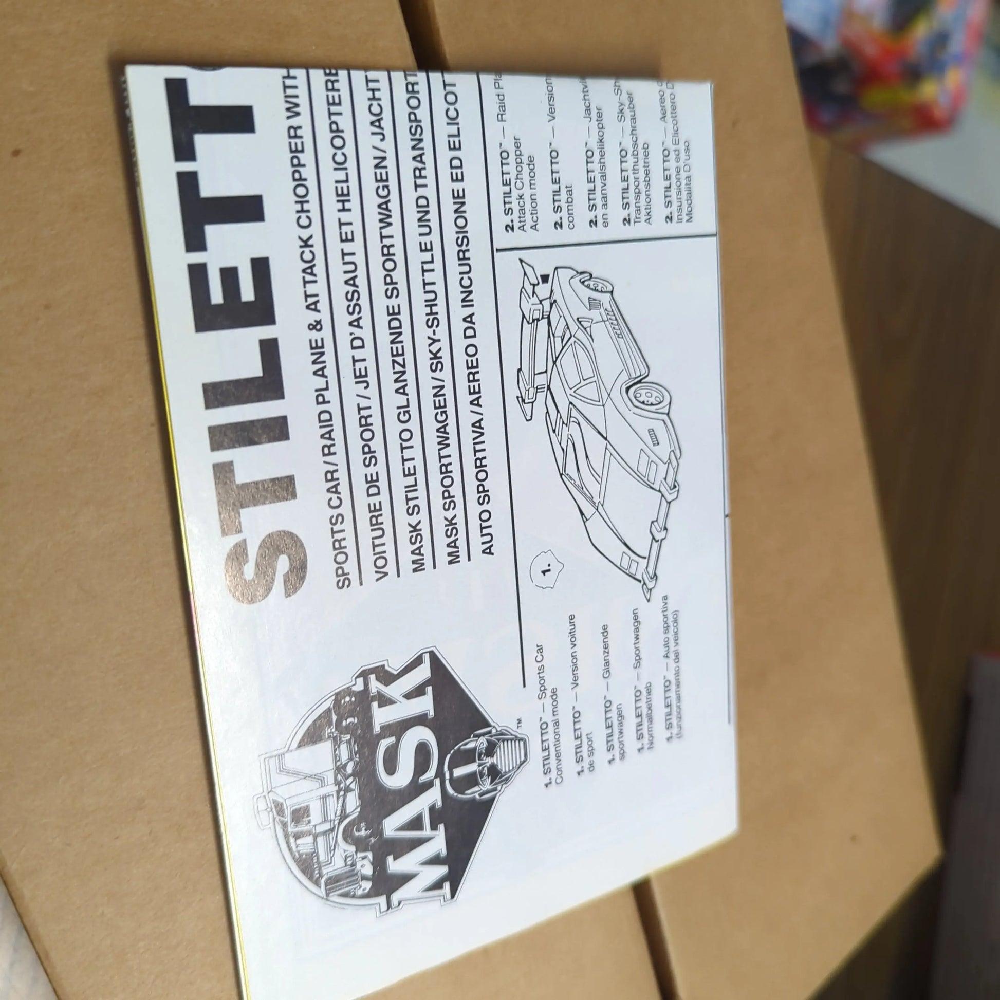 Stiletto M.A.S.K. Split Seconds 1988 Complete W Box Vintage open seal *see photos* FRENLY BRICKS - Open 7 Days