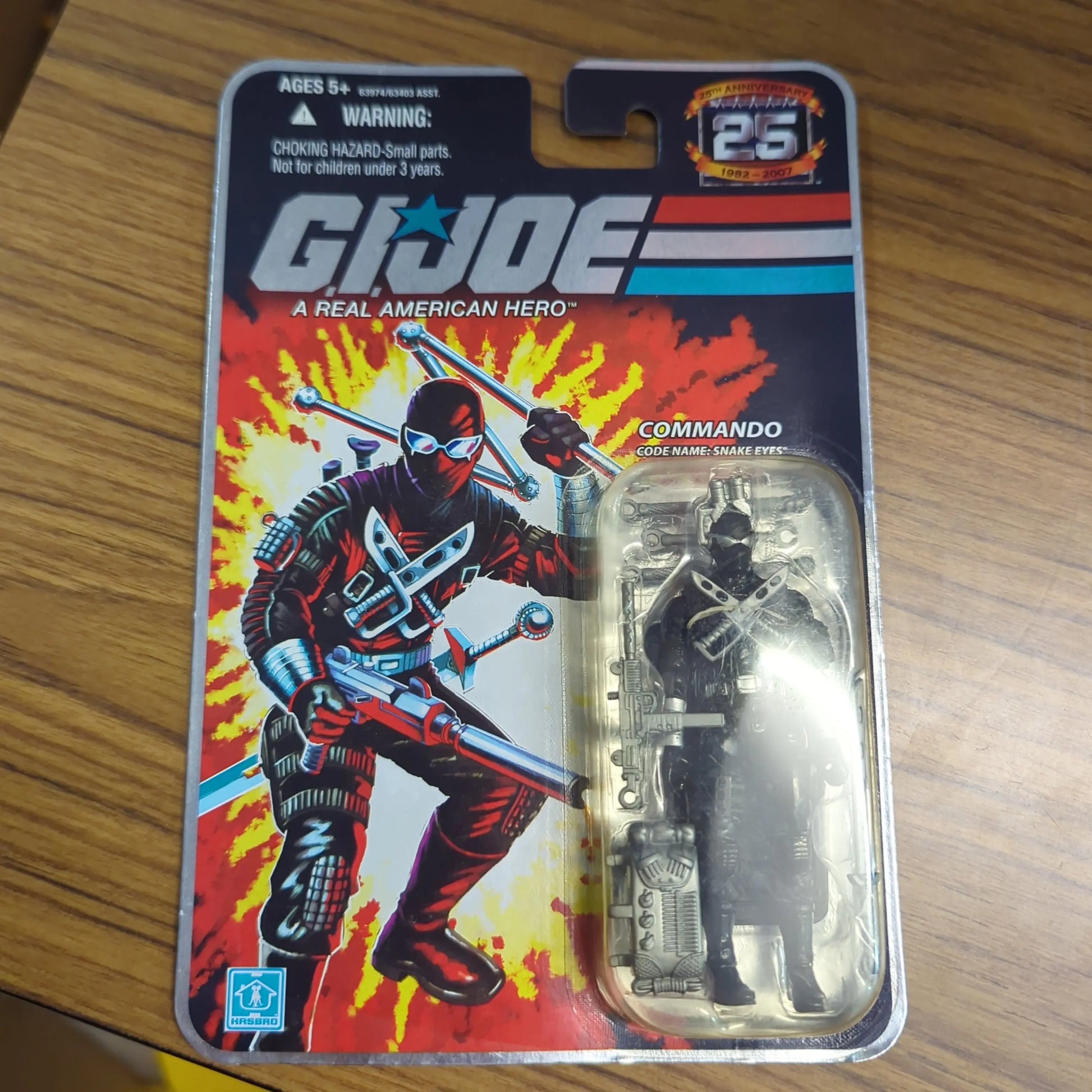 G.I. JOE 25TH ANNIVERSARY 2008 HASBRO COBRA SNAKE EYES ACTION FIGURE FRENLY BRICKS - Open 7 Days