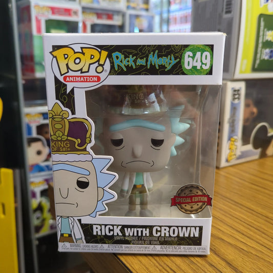 Rick and Morty Rick with Crown Exclusive Pop! Vinyl Figure #649 FRENLY BRICKS - Open 7 Days