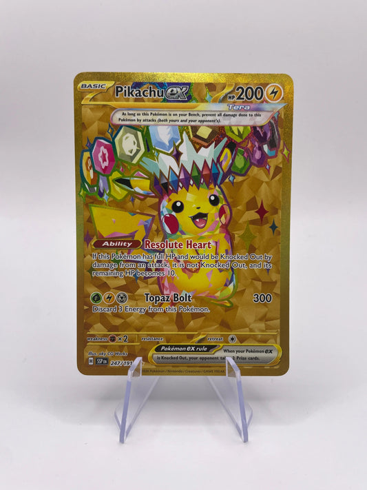 2025 Pokemon TCG - Pikachu ex - 247/191 - SV08: Surging Sparks - MINT FRENLY BRICKS - Open 7 Days