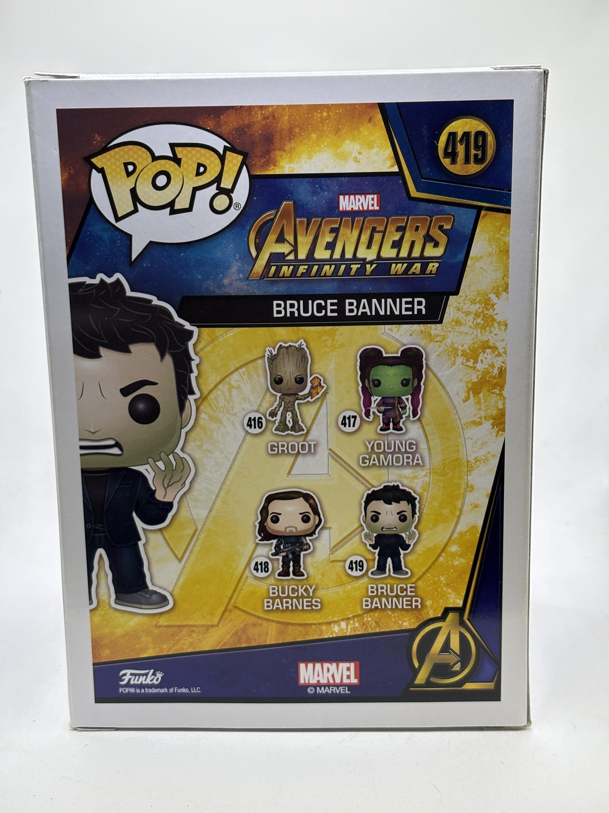 Funko POP! Marvel Avengers Infinity War #419 Bruce Banner Bobble-Head - Box DMG — back image 3