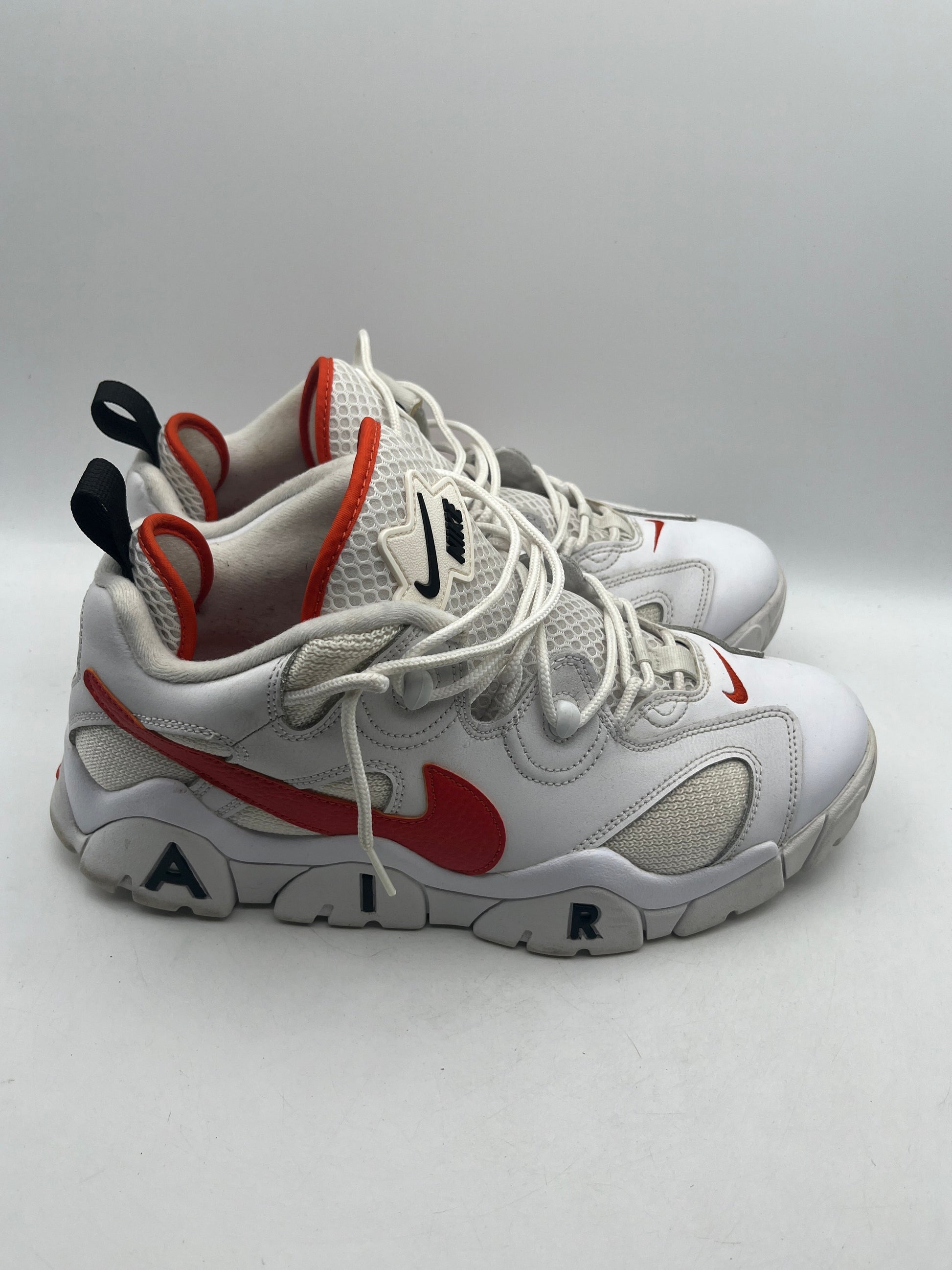 Nike Air Barrage Low Rucker Park Size 12 USED ORANGE/WHITE FRENLY BRICKS - Open 7 Days