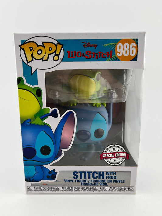 Funko POP! Disney Lilo & Stitch - Stitch With Frog #986 - Special Edition FRENLY BRICKS - Open 7 Days