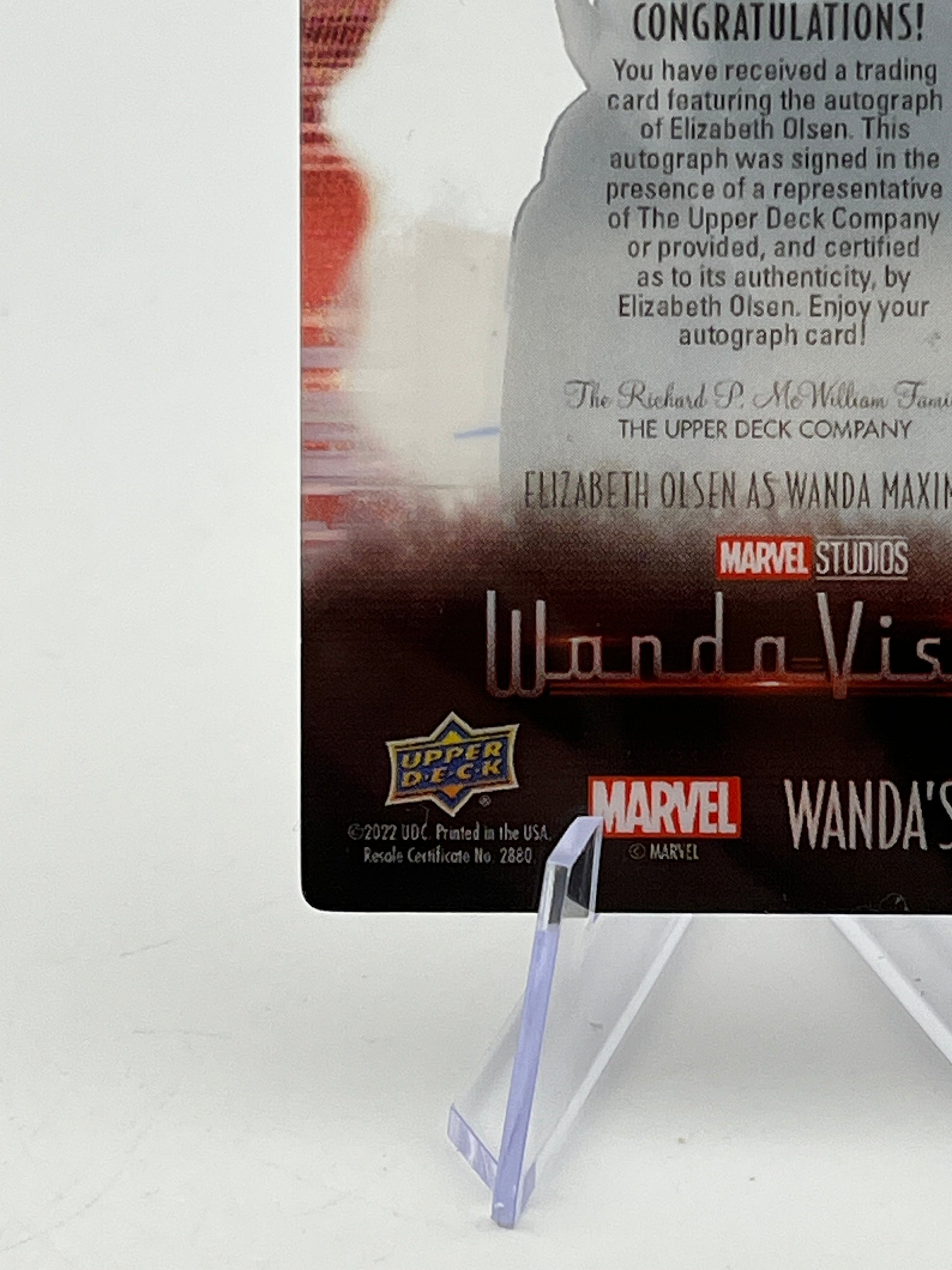Upper Deck Marvel Wandavision - Elizabeth Olsen As Wanda Auto 17/25 Wanda's Reality FRENLY BRICKS - Open 7 Days