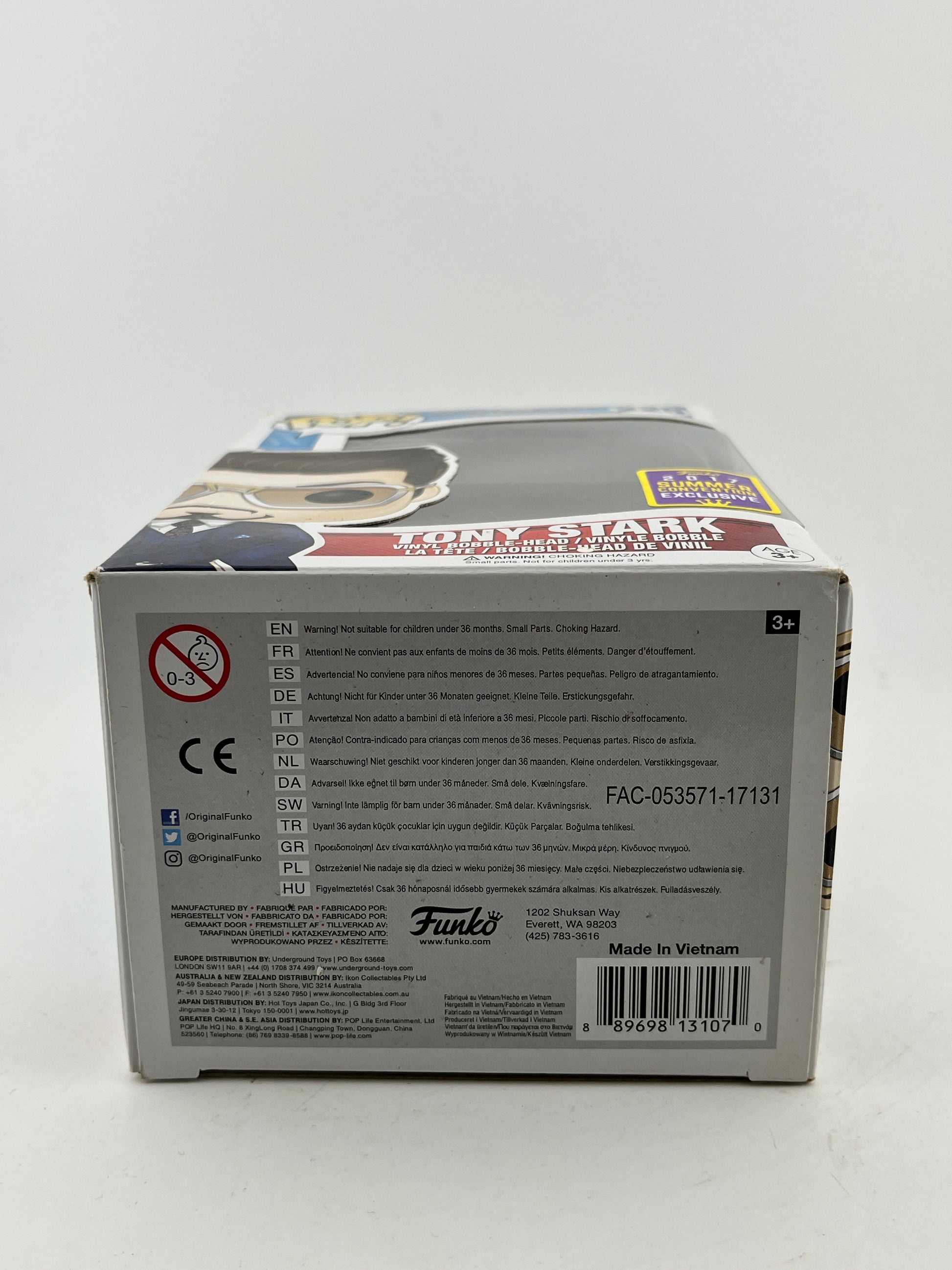 Funko POP! Marvel Spider-Man Homecoming - Tony Stark #225 - 2017 Summer Con Exclusive FRENLY BRICKS - Open 7 Days