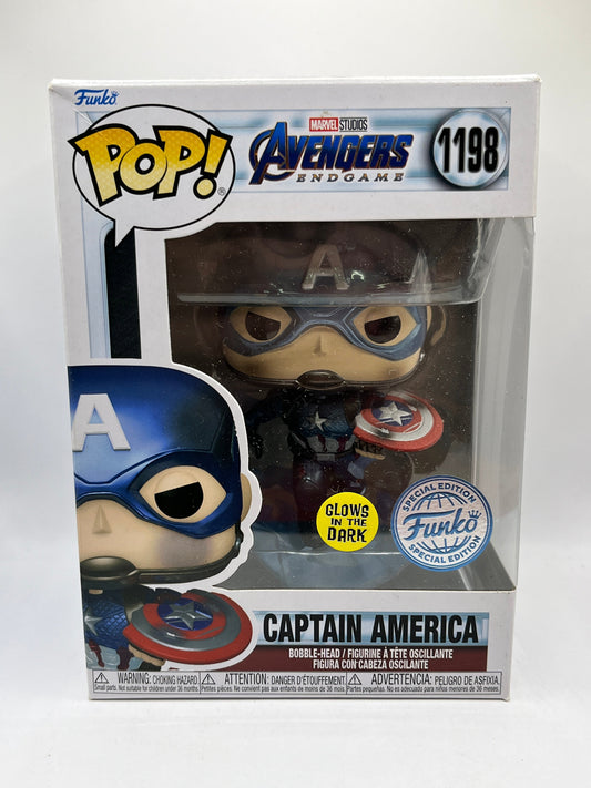 Funko POP! Marvel Avengers Endgame - Captain America #1199 - Glow Special Edition FRENLY BRICKS - Open 7 Days