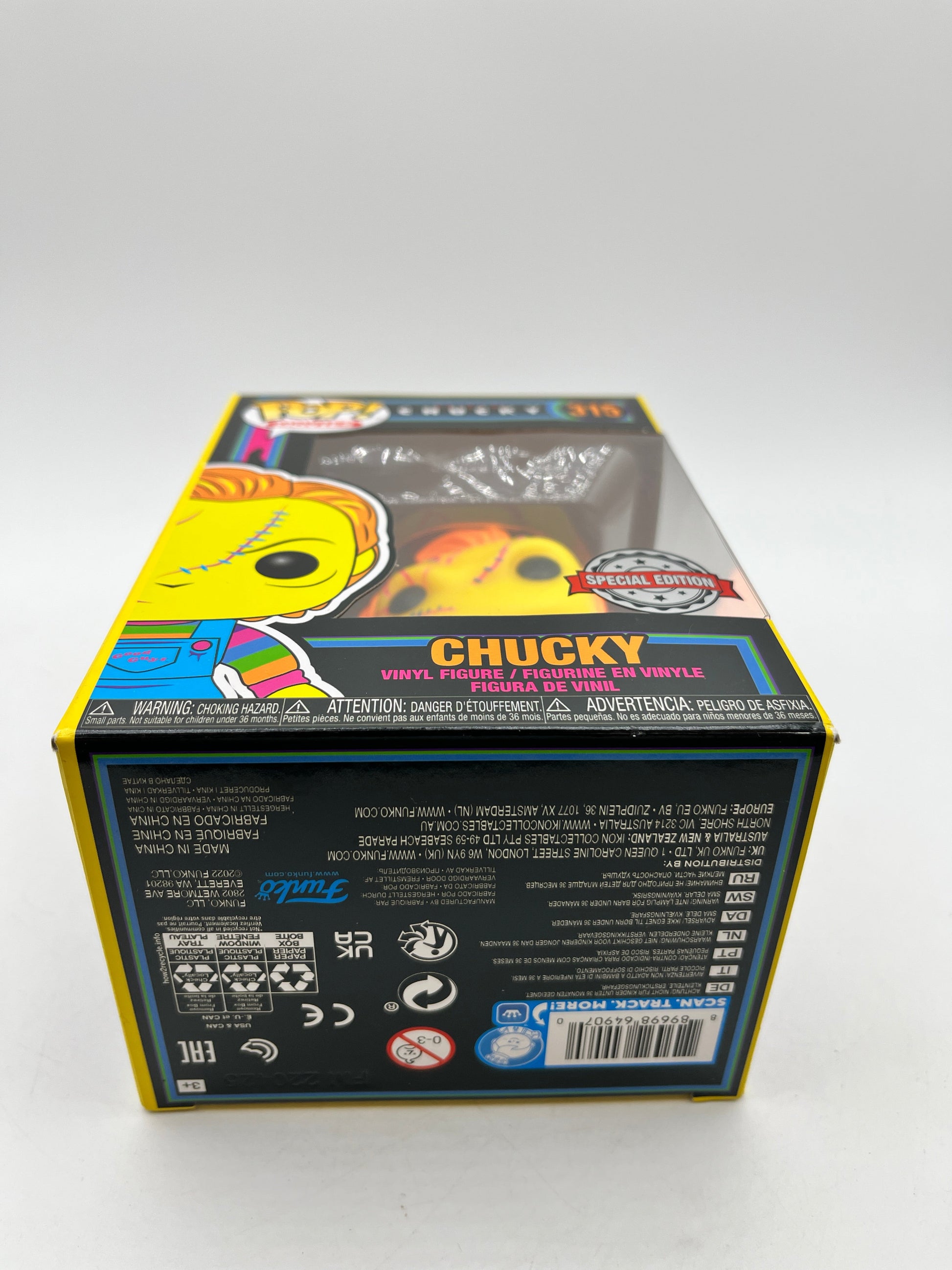 Funko POP! Movies Bride Of Chucky - Chucky #315 - Special Black Light Edition FRENLY BRICKS - Open 7 Days