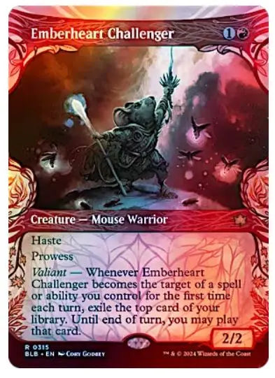 Emberheart Challenger (0315 - Showcase) Bloomburrow FOIL Collector #: 0315 FRENLY BRICKS - Open 7 Days