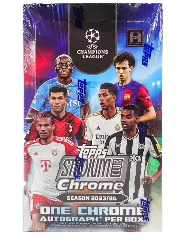 2023-24 Topps Stadium Club Chrome UEFA Club Competitions Soccer Hobby Box FRENLY BRICKS - Open 7 Days