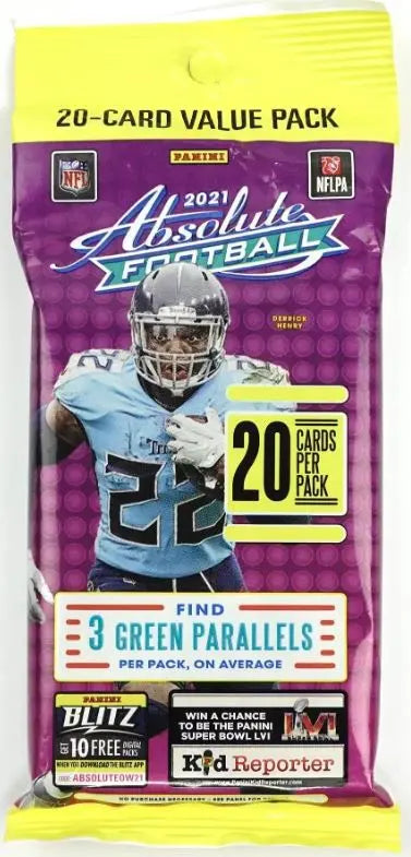 2021 Panini Absolute Football Jumbo Value Pack (Green Parallels!) FRENLY BRICKS - Open 7 Days