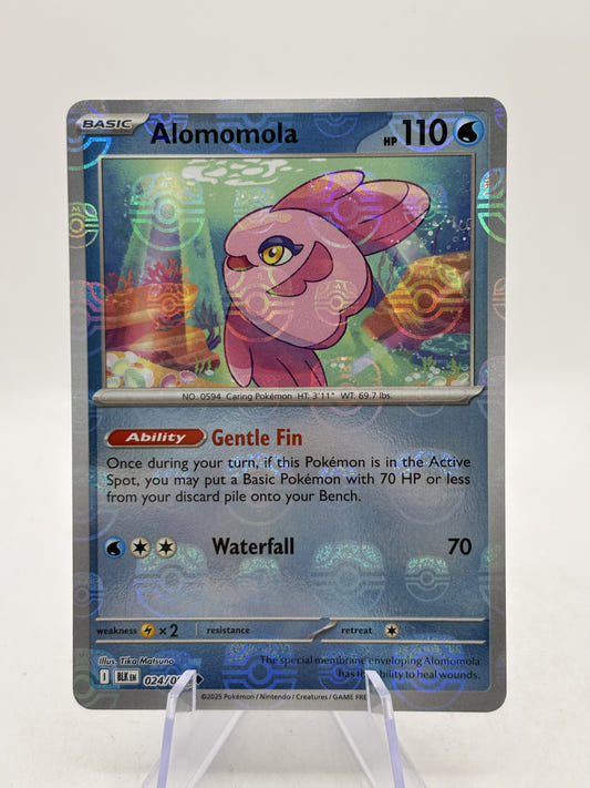 Alomomola 024/086 Master Ball Reverse Holo Black Bolt Pokémon TCG (NM) — front