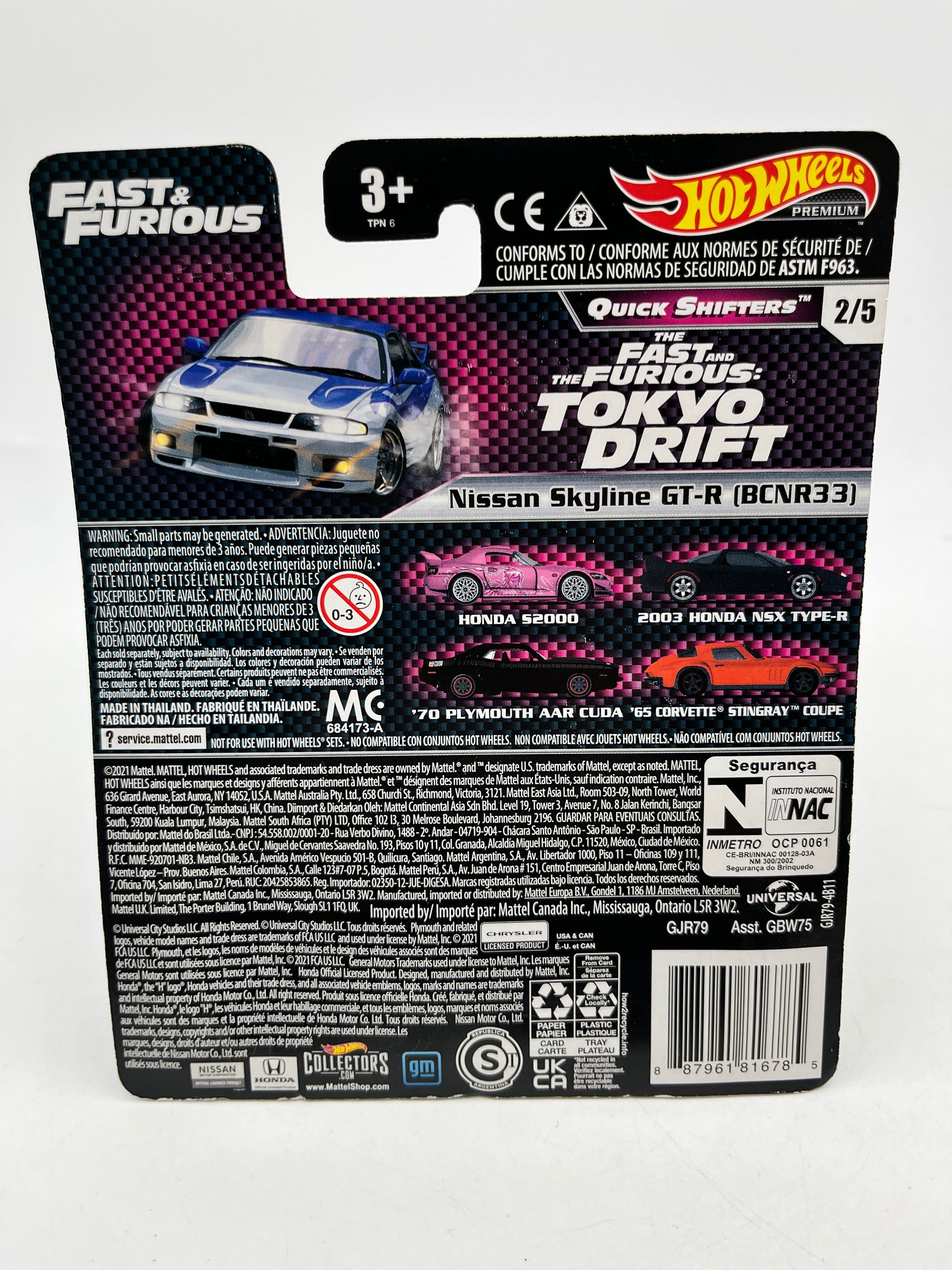 Hot Wheels Premium Quick Shifters Fast & Furious- Nissan Skyline GT-R (BCNR33) - Sealed FRENLY BRICKS - Open 7 Days