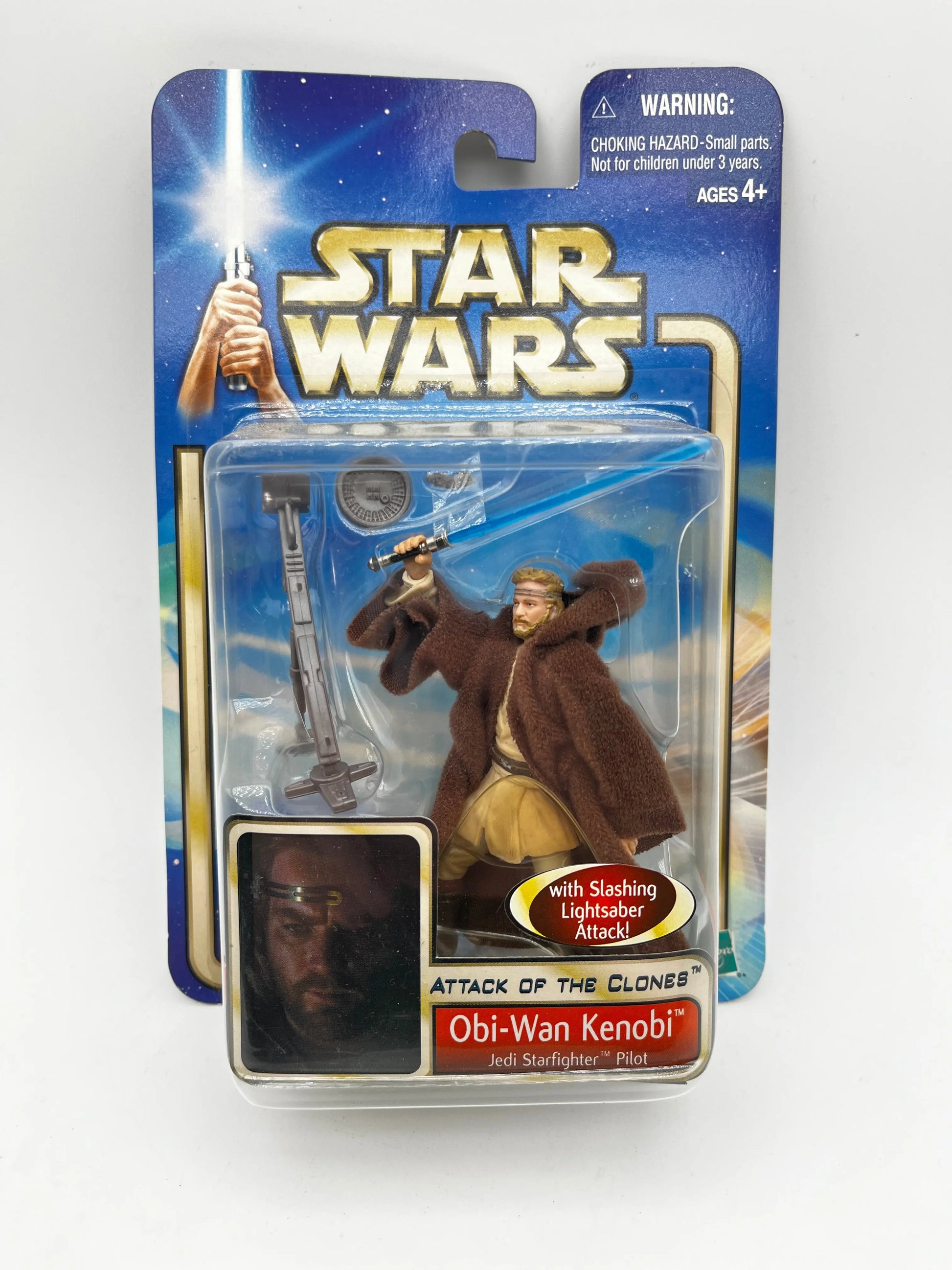 Star Wars Attack Of The Clones Obi-Wan Kenobi Action Figure Hasbro 2002 FRENLY BRICKS - Open 7 Days
