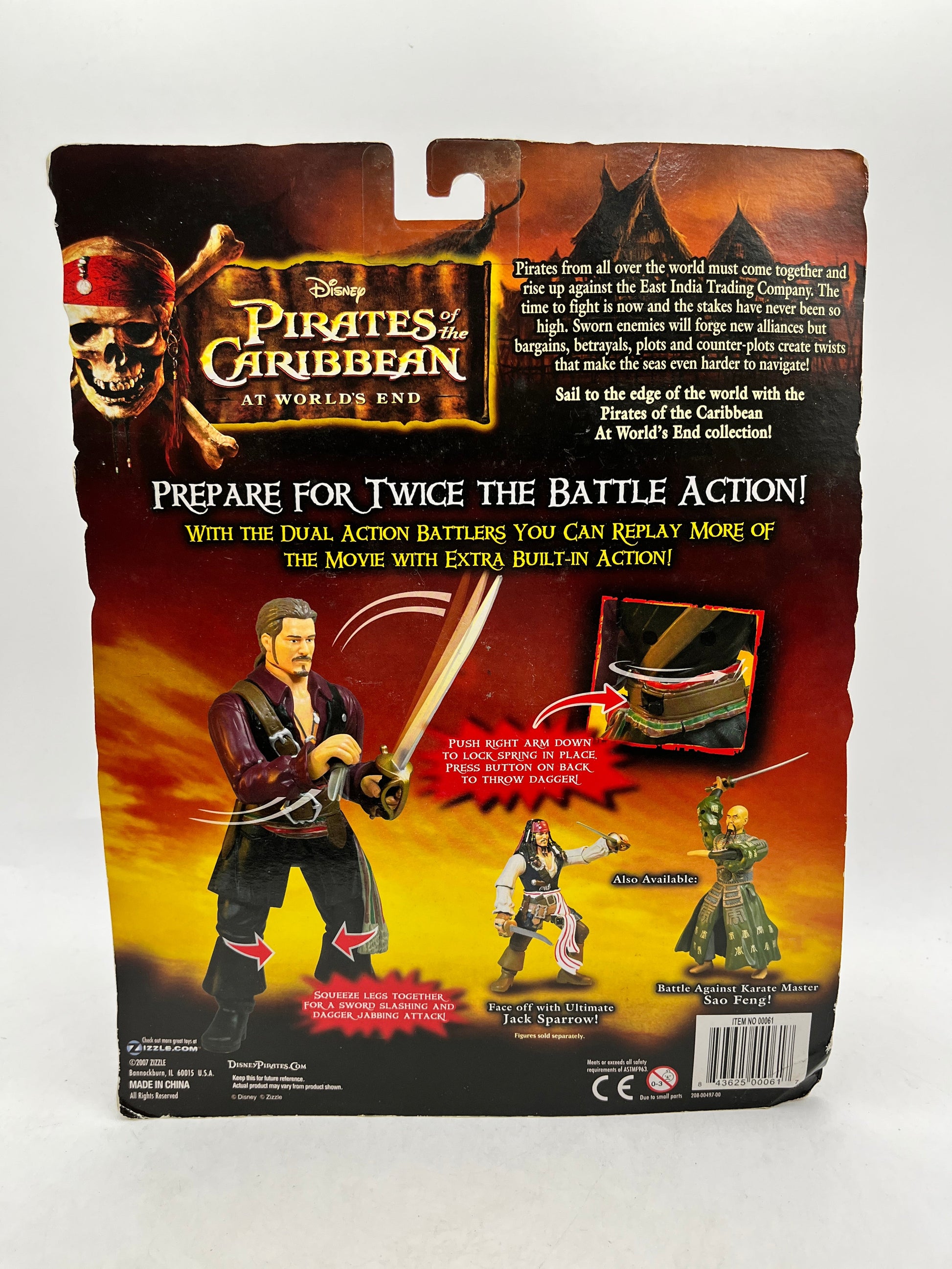Zizzle - Disney Pirates of the Caribbean Will Turner Action Figure At Wrold's End - Sealed FRENLY BRICKS - Open 7 Days