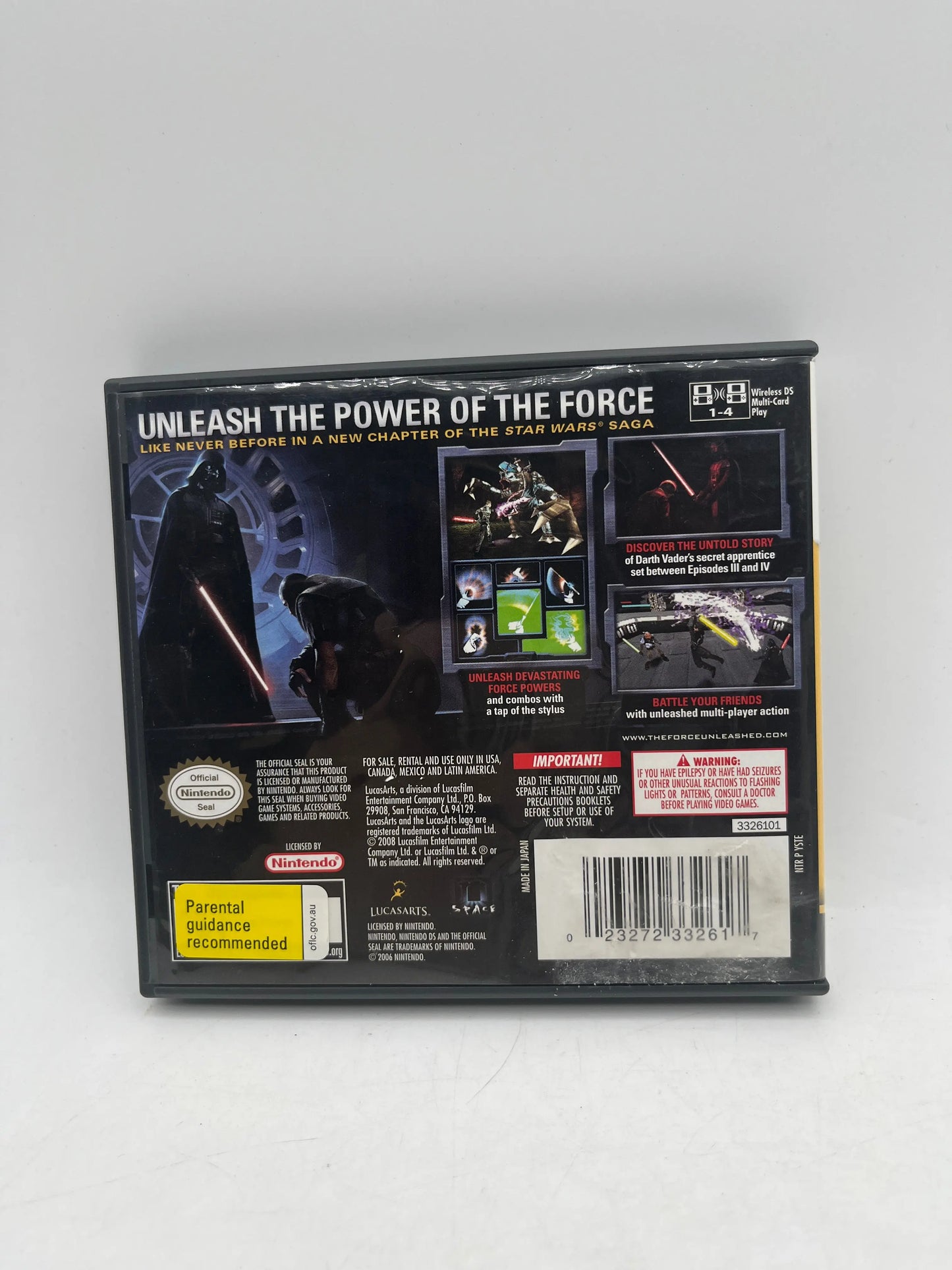 Star Wars: The Force Unleashed Nintendo DS 2008 FRENLY BRICKS - Open 7 Days