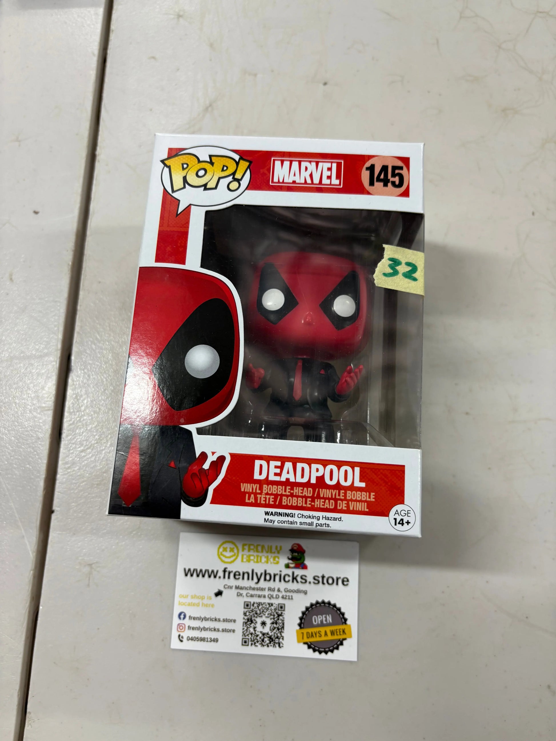 Funko Pop Vinyl #145 Marvel DeadPool FRENLY BRICKS - Open 7 Days