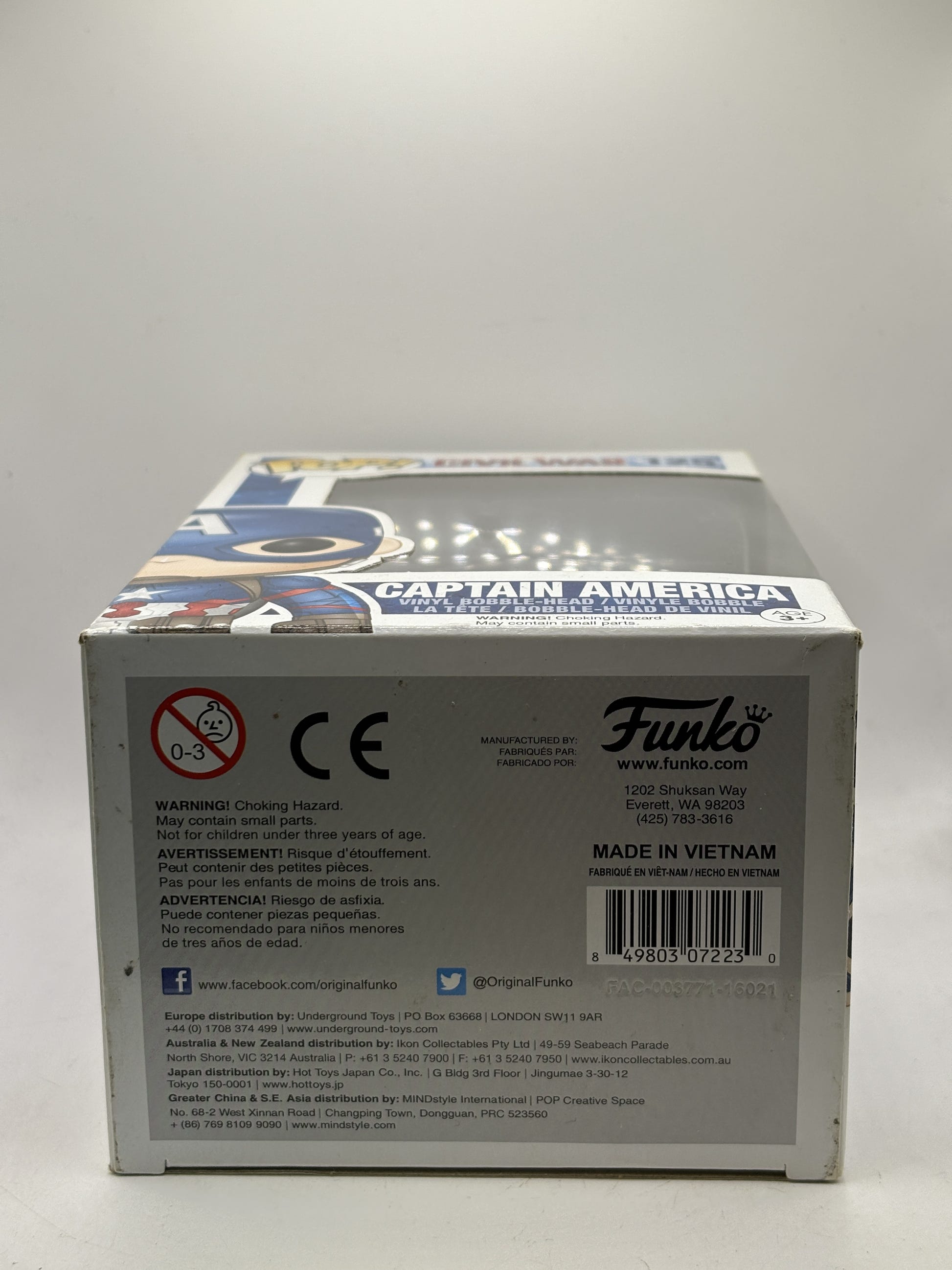 Funko POP! Marvel Captain America Civil War #125 Captain America Bobble-Head - Box DMG — bottom image 6