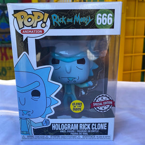 Funko POP! GLOW! Hologram Rick Clone #666 FRENLY BRICKS