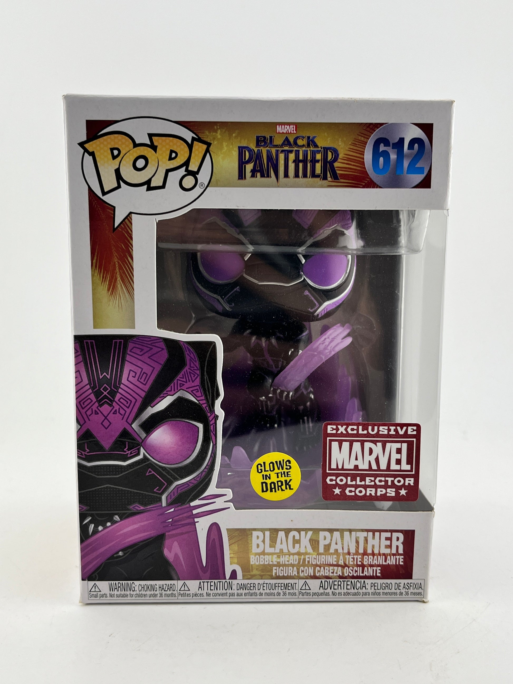 Funko POP! Marvel Black Panther - #612 Black Panther - Exclusive Glow FRENLY BRICKS - Open 7 Days