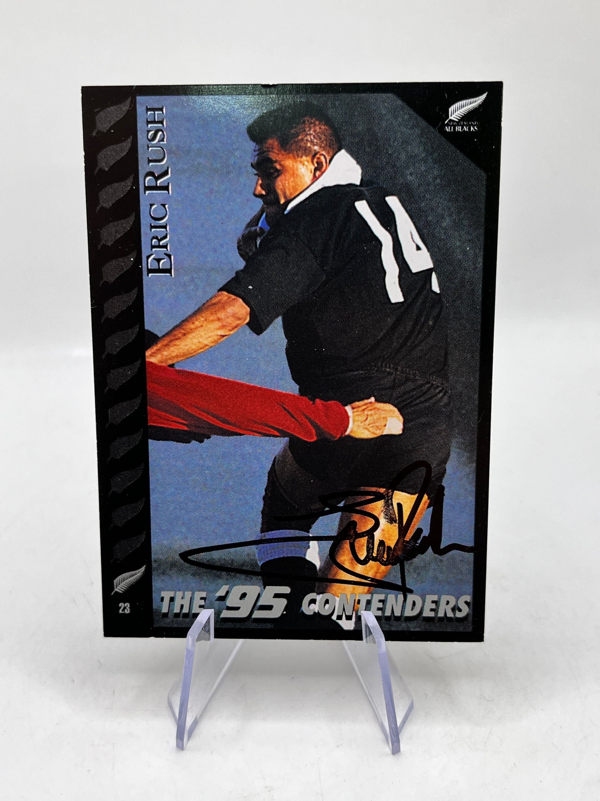 Eric Rush Auto - 1995 Dynamic Marketing Rugby Union Card NZ All Blacks #23 FRENLY BRICKS - Open 7 Days