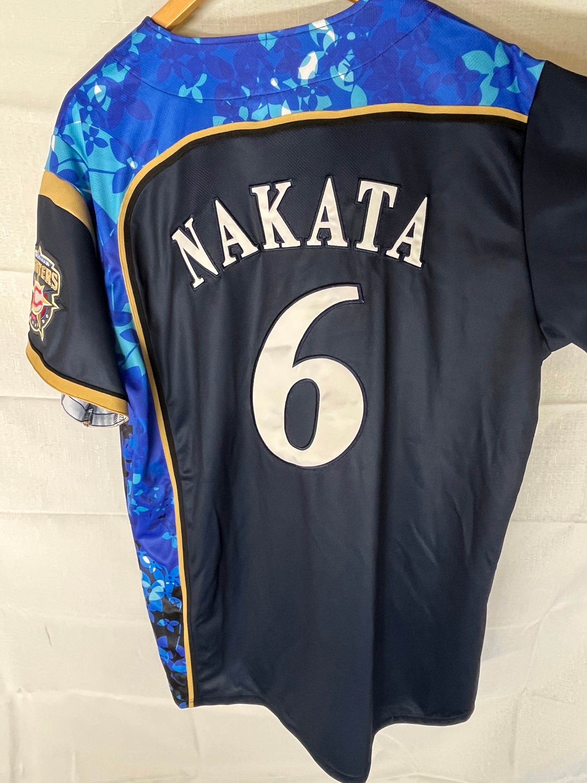 Nippon Baseball Hokkaido Fighters “Nakata #6” Flower Blue Jersey XLarge
